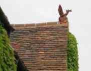 handmade clay tile roof with antique dragon roof finial